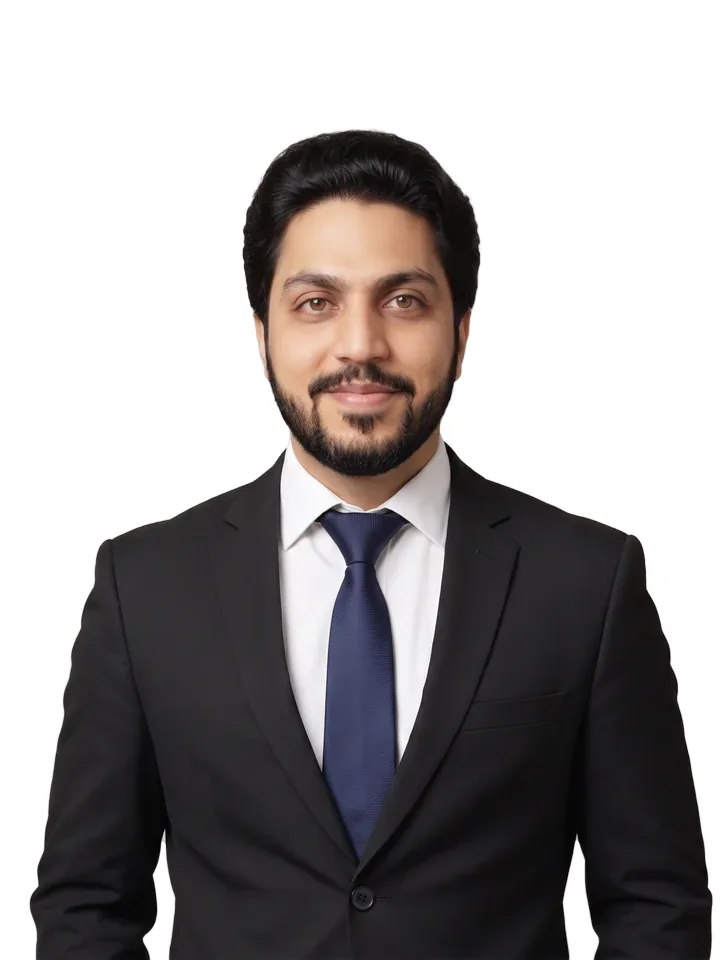 Studio portrait of Adil Siddique.