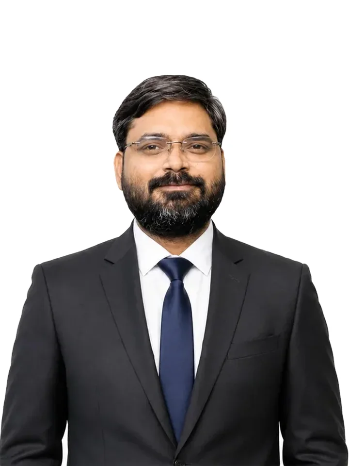 Studio portrait of Brijesh Mishra.