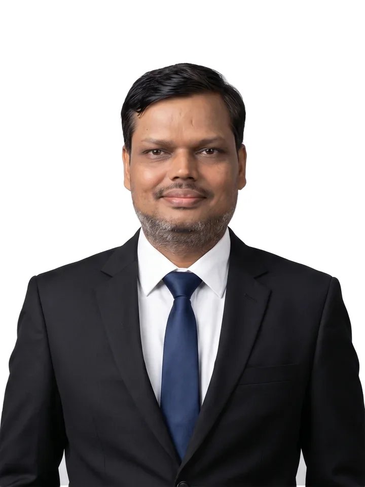 Studio portrait of Nazeerul Hasan.