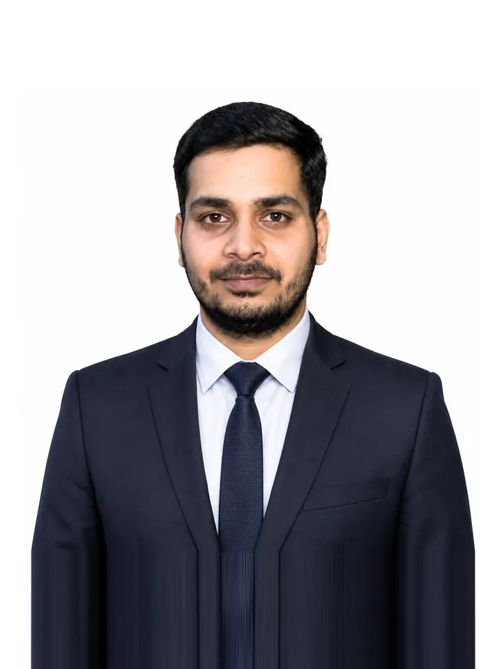 Studio portrait of Sagar Mishra.